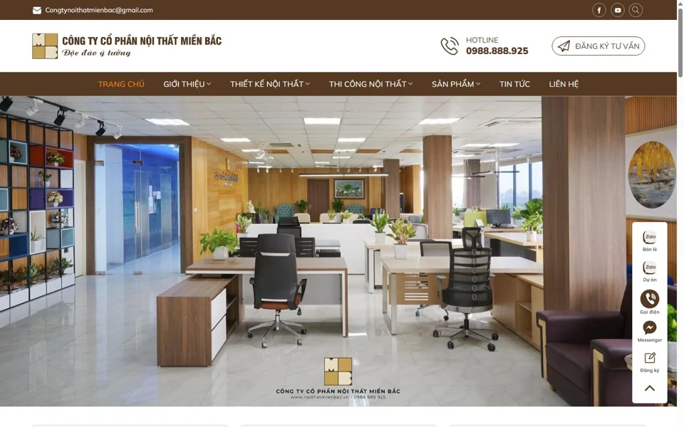 Ảnh chụp giao diện website Nội Thất Miền Bắc